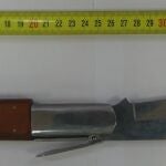 Cuchillo de grandes dimensiones usado en una pelea en una discoteca de Dos Hermanas, en Sevilla. POLICÍA NACIONAL