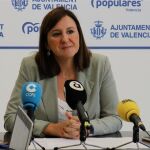 Maria José Catalá durante la rueda de prensa celebrada esta mañana