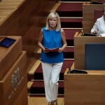 La consellera de Justicia e Interior, Gabriela Bravo, durante su comparecencia ante la Diputación Permanente de Les Corts