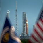 El cohete SLS, parte de la misión Artemis 1, listo para ser lanzado antes de su cancelación