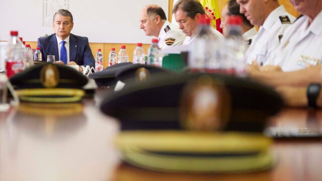 El consejero Antonio Sanz, durante la reunión. Joaquín Corchero / Europa Press