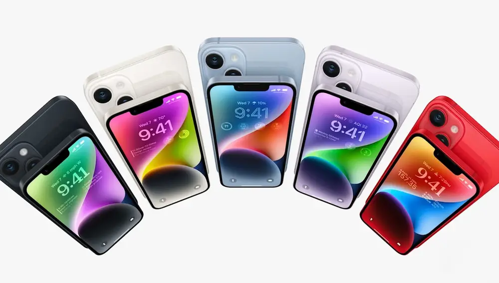 Los nuevos iPhone 14 en sus nuevos colores