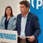 El presidente del PPCV, Carlos Mazón, y la secretaria general, María José Catalá