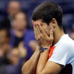 Carlos Alcaraz terminó emocionado su partido ante Sinner