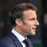 El presidente de Francia, Emmanuel Macron, en Marcoussis