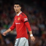 Cristiano Ronaldo, durante un partido en la Premier League con el United.