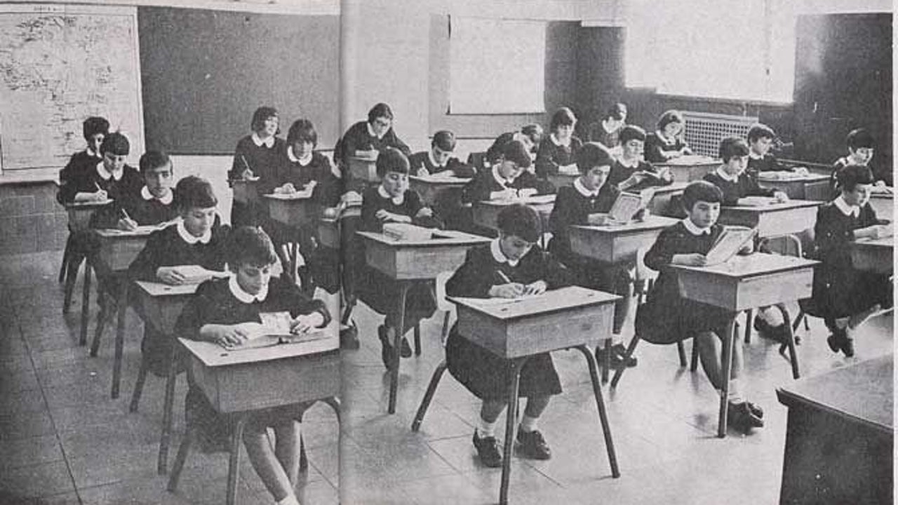 En la escuela, hacia 1960