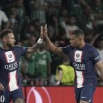 Neymar y Mbappé en un partido