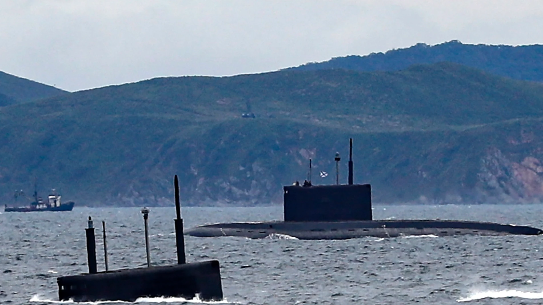 Submarinos rusos en una maniobras