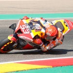 Marc Márquez, durante la primera jornada de entrenamientos del GP de Aragón