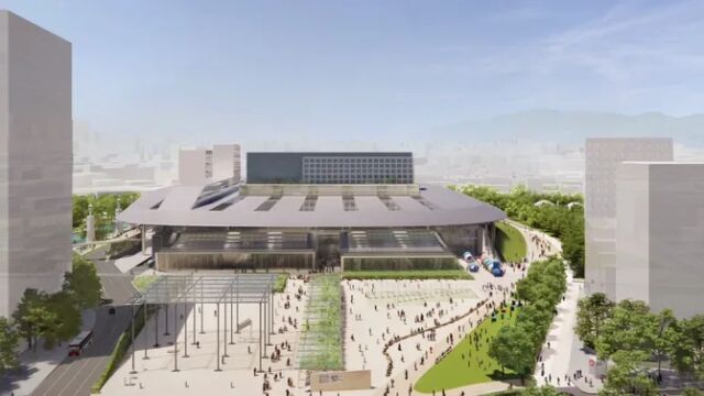 Aspecto de la futura estación de Sants en Barcelona