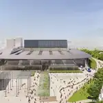 Aspecto de la futura estación de Sants en Barcelona