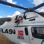 El helicóptero, tras el choque