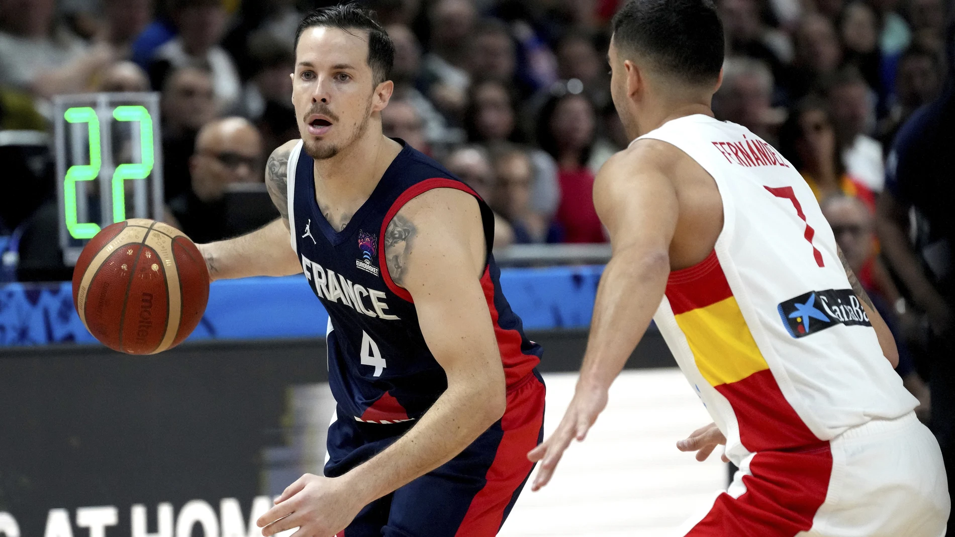 Thomas Heurtel, en la final del Eurobasket ante España