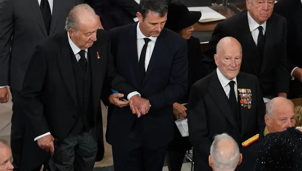 Don Juan Carlos, a su llegada a la abadía de Westminster