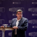 El ministro de Inclusión, Seguridad Social y Migraciones, José Luis Escrivá, en la rueda de prensa de hoy