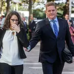 La exvicepresidenta, exportavoz y exconsellera de Igualdad y Políticas, Mónica Oltra, a su llegada a la Ciudad de la Justicia de Valencia ayer