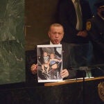 El presidente Erdogan durante su discurso ayer en Naciones Unidas