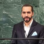 El presidente de El Salvador, Nayib Armando Bukele, interviene en el debate general de la septuagésima séptima sesión de la Asamblea General.
