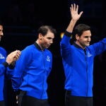 Djokovic, Nadal y Federer, en la Laver Cup en la que se despidió el suizo