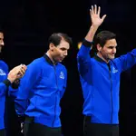 Djokovic, Nadal y Federer, en la Laver Cup en la que se despidió el suizo