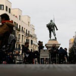 Plaza de Cascorro, con terrazas, pero sin los puestos del Rastro