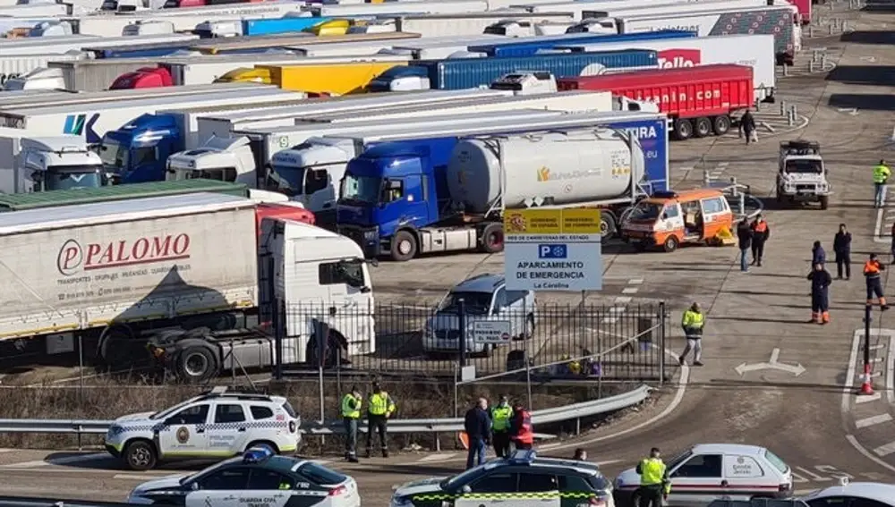 Camioneros embolsados en áreas de servicio de Jaén