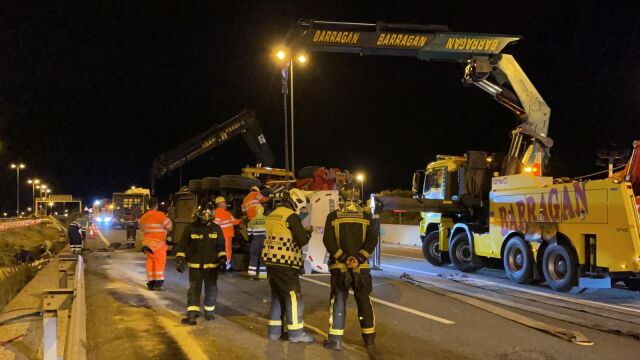Trabajos finales en la M-50 de Madrid