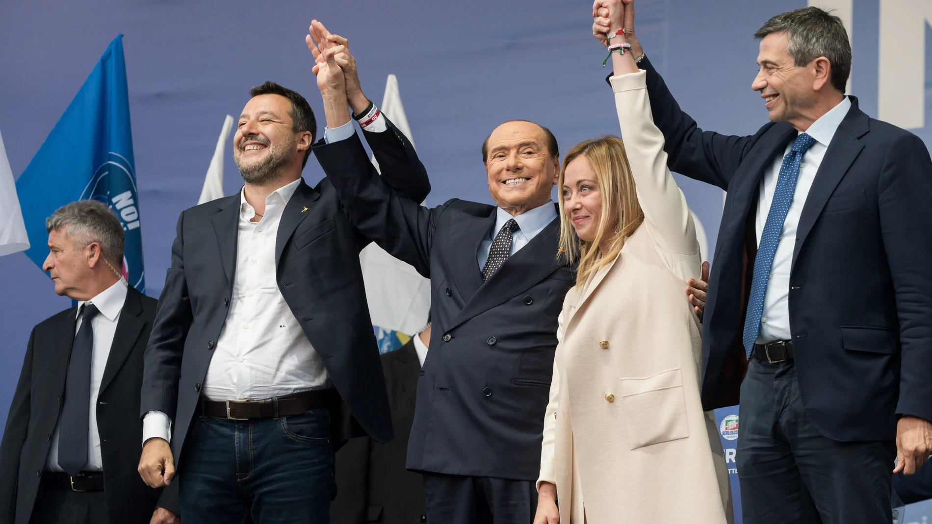 Cierre de campaña de la derecha italiana el pasado jueves en Roma