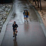Lluvia en el parque Madrid Rio