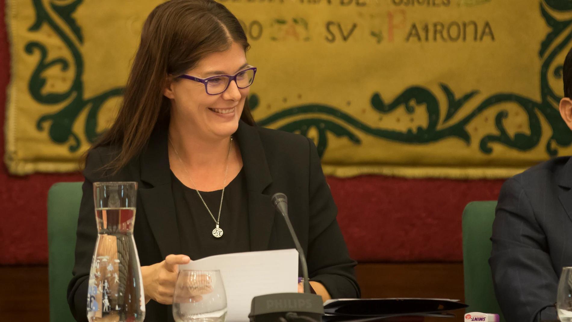 La alcaldesa de Móstoles, Noelia Posse, en el pleno de su reprobación.