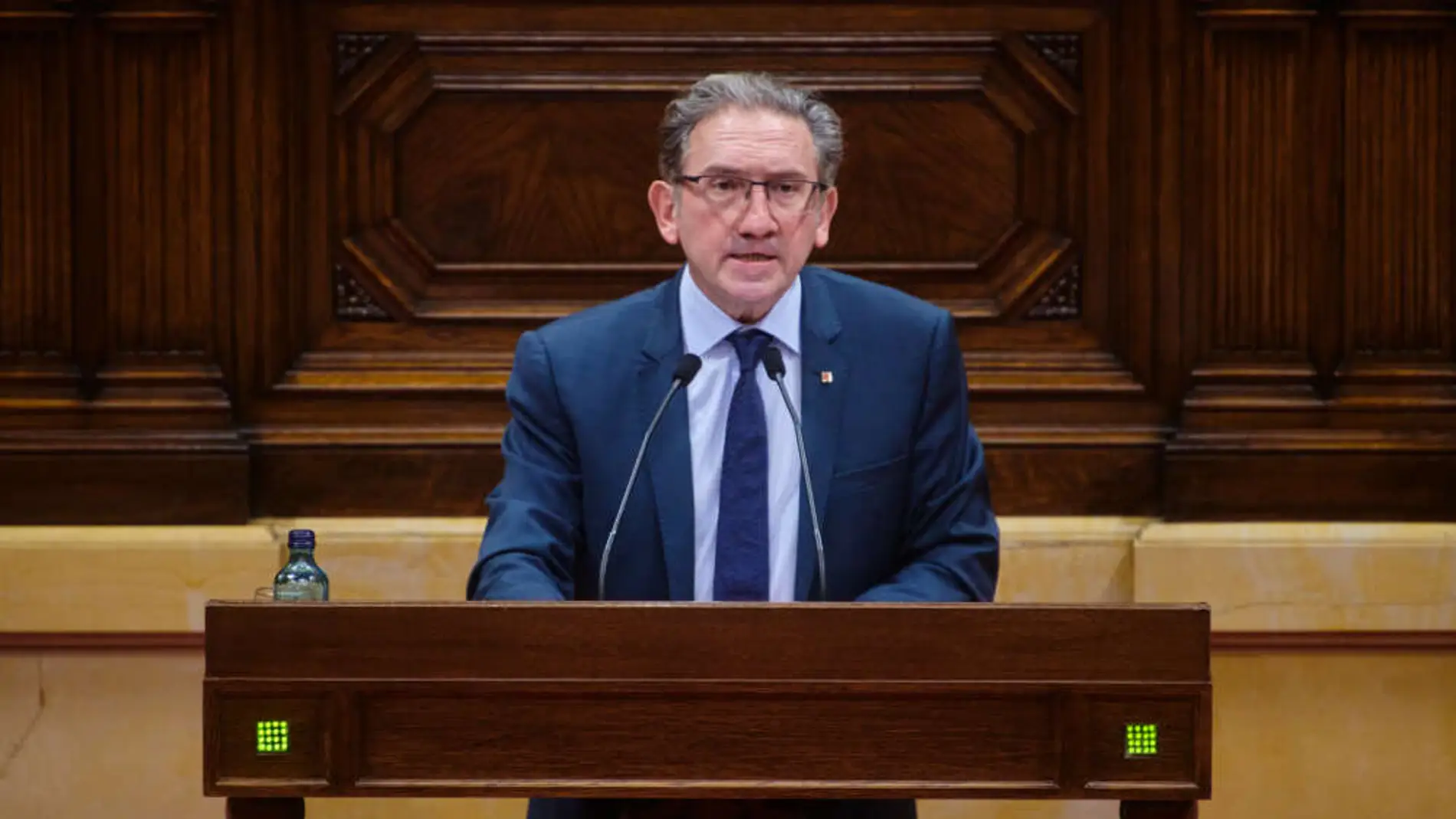 El consejero de Economía, Jaume Giró, en el Parlamento catalán