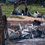 Estado en el que quedó un asentamiento chabolista ubicado en Palos de la Frontera, en Huelva, tras un incendio que se declaró el pasado febrero