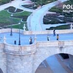 Imagen tomada desde un dron de la Policía Municipal de Madrid