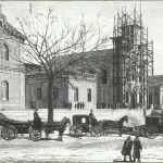 Grabado del hospital del Niño Jesús en construcción