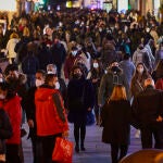 Ambiente en las calles y comercios del centro de Madrid