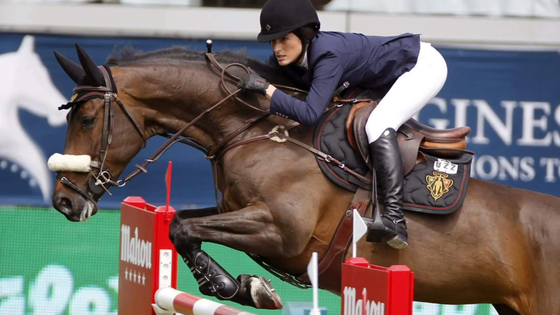 Jessica Springsteen, durante su participación en 2019 en el Concurso Internacional de Saltos de Madrid