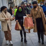 Ambiente navideño en las calles del centro de Madrid