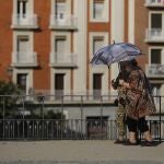 Imágenes de verano en el Templo de Debot de Madrid, con altas temperaturas durante una ola de calor