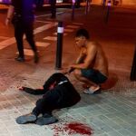 Una de las duras imágenes que dejó una reyerta entre los DDP y los Trinitarios en Vallecas en 2019