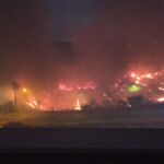 Incendio provocado por un pirómano en Camas (Sevilla)