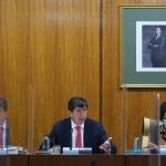 El vicepresidente de la Junta y consejero de Turismo, Juan Marín, este jueves en el Parlamento