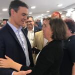 Pedro Sánchez, junto a Sandra García