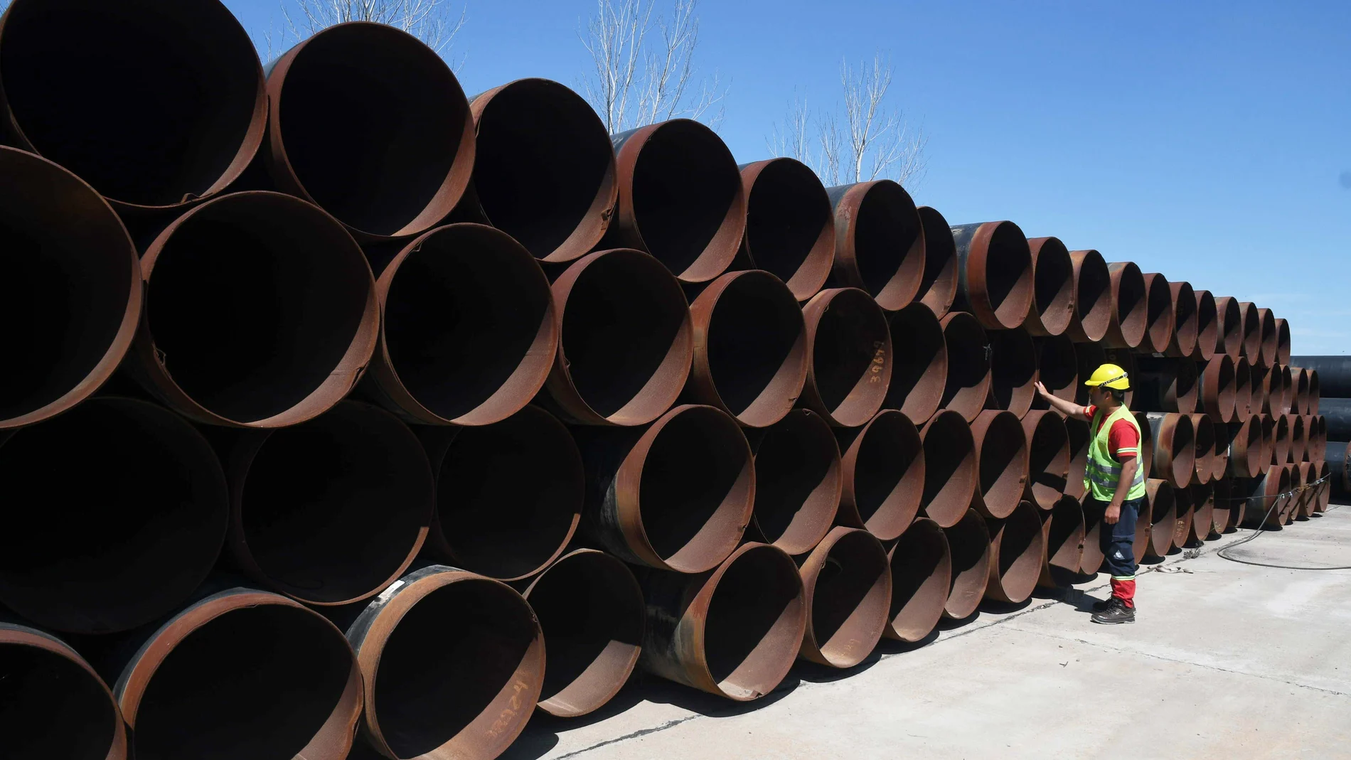 Tuberías para la construcción de un gasoducto