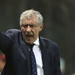 Fernando Santos en el partido ante España