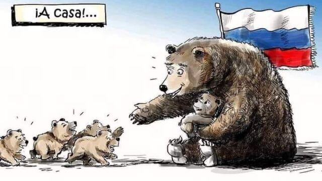 La caricatura celebra la anexión de los cuatro territorios ucranianos en los que se han realizado referendos prorrusos