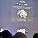 Pérez Alencart durante su homenaje en Bolivia