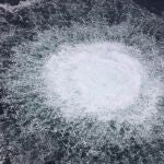 Imagen de la gran mancha de gas tras el sabotaje del gasoducto Nord Stream