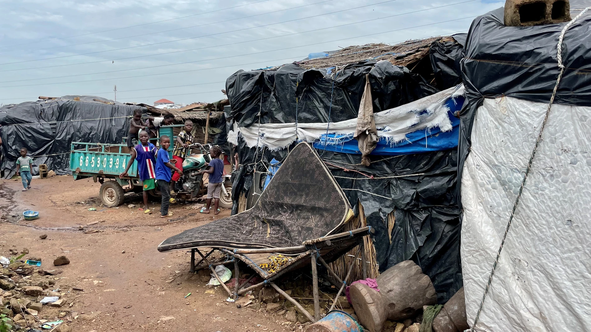 Hogares del campamento de refugiados de Niamakoro.