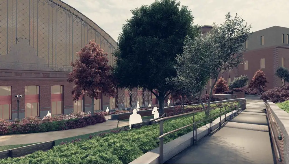 Recreación del nuevo acceso y de la rehabilitación de la marquesina histórica de Atocha